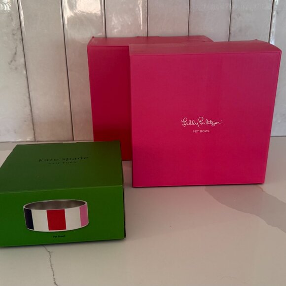 Kate Spade New York Non-Skid Stainless Steel Dog Bowl, Adventure Stripe, Small - Picture 5 of 6